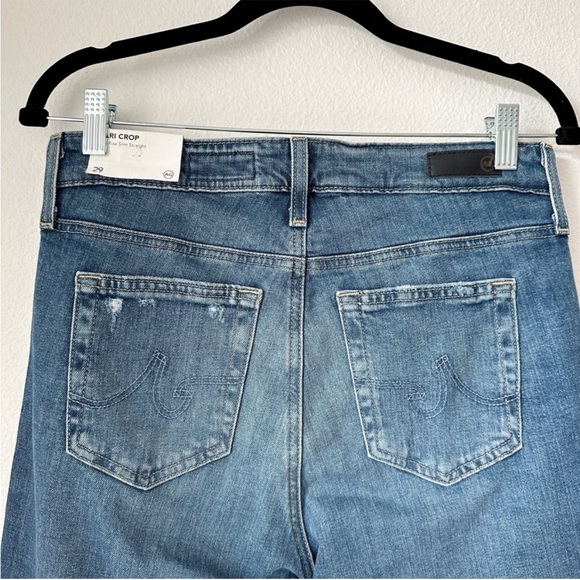 NWT Adriano Goldschmied Mari Crop High Rise Slim Straight Jeans Alibi Destruct - Picture 7 of 8